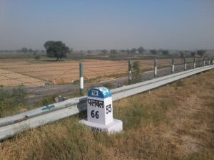 Yamuna Express_way milestone near Bhidauni Village