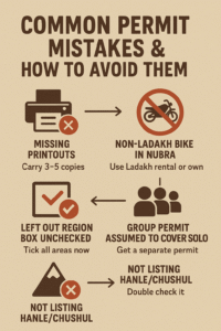 common mistakes ladakh permit