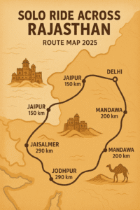 map for solo ride across rajasthan route