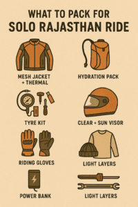 what to pack solo rajasthan ride